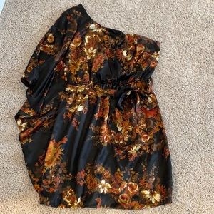One shoulder Floral Cocktail Dress